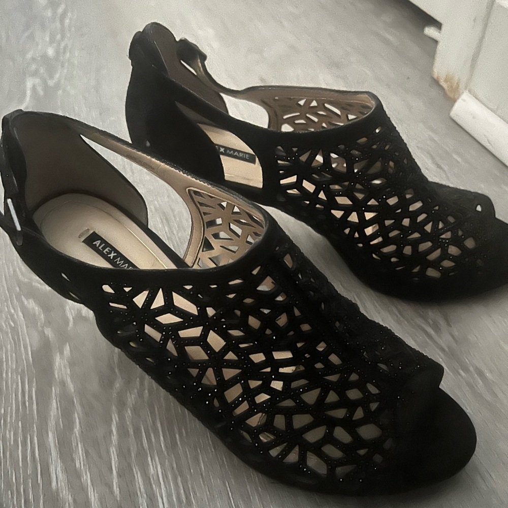 Alex Marie Elegant Black Cutout Heels